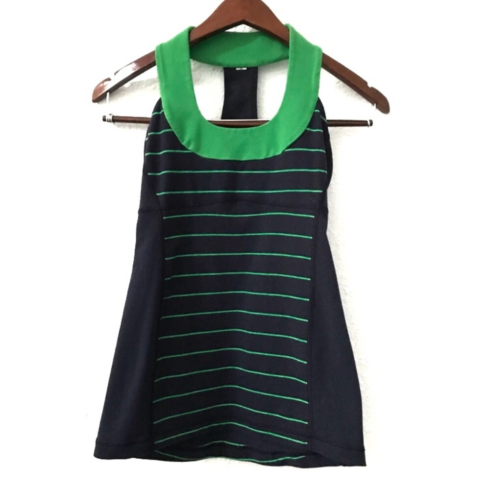 Lululemon Run First Base Striped Workout Tank Top sz 4